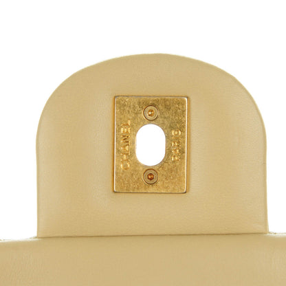 Chanel Calfskin Stitched Thin City Flap Clutch Beige 7 of 8