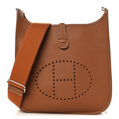 Hermes Taurillon Clemence Evelyne III PM Gold 1 of 11