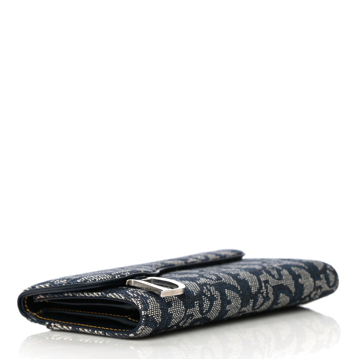 Christian Dior Monogram Saddle Wallet Navy 4 of 13