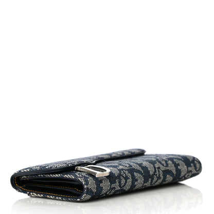 Christian Dior Monogram Saddle Wallet Navy 4 of 13