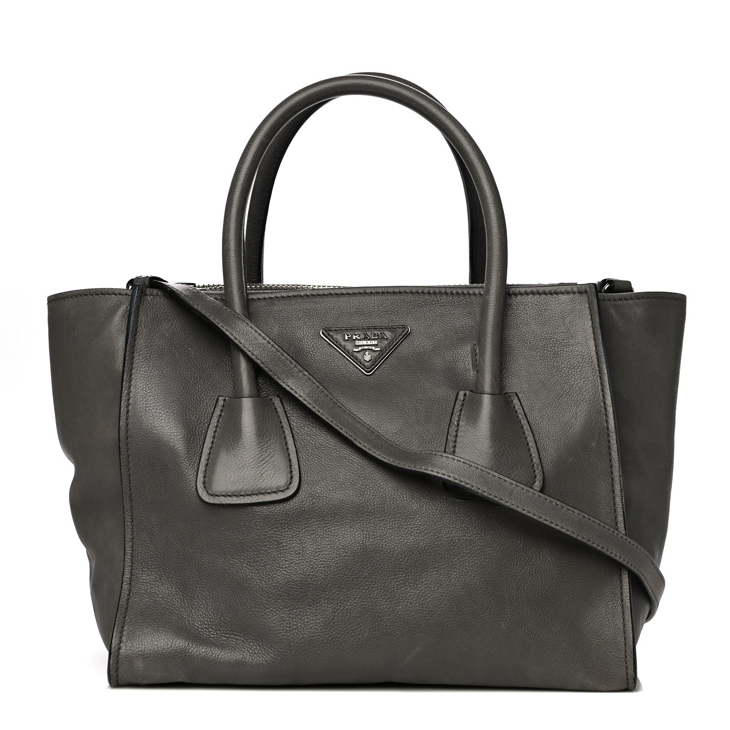 Prada Glace Calf Twin Pocket Tote Marmo 1 of 21