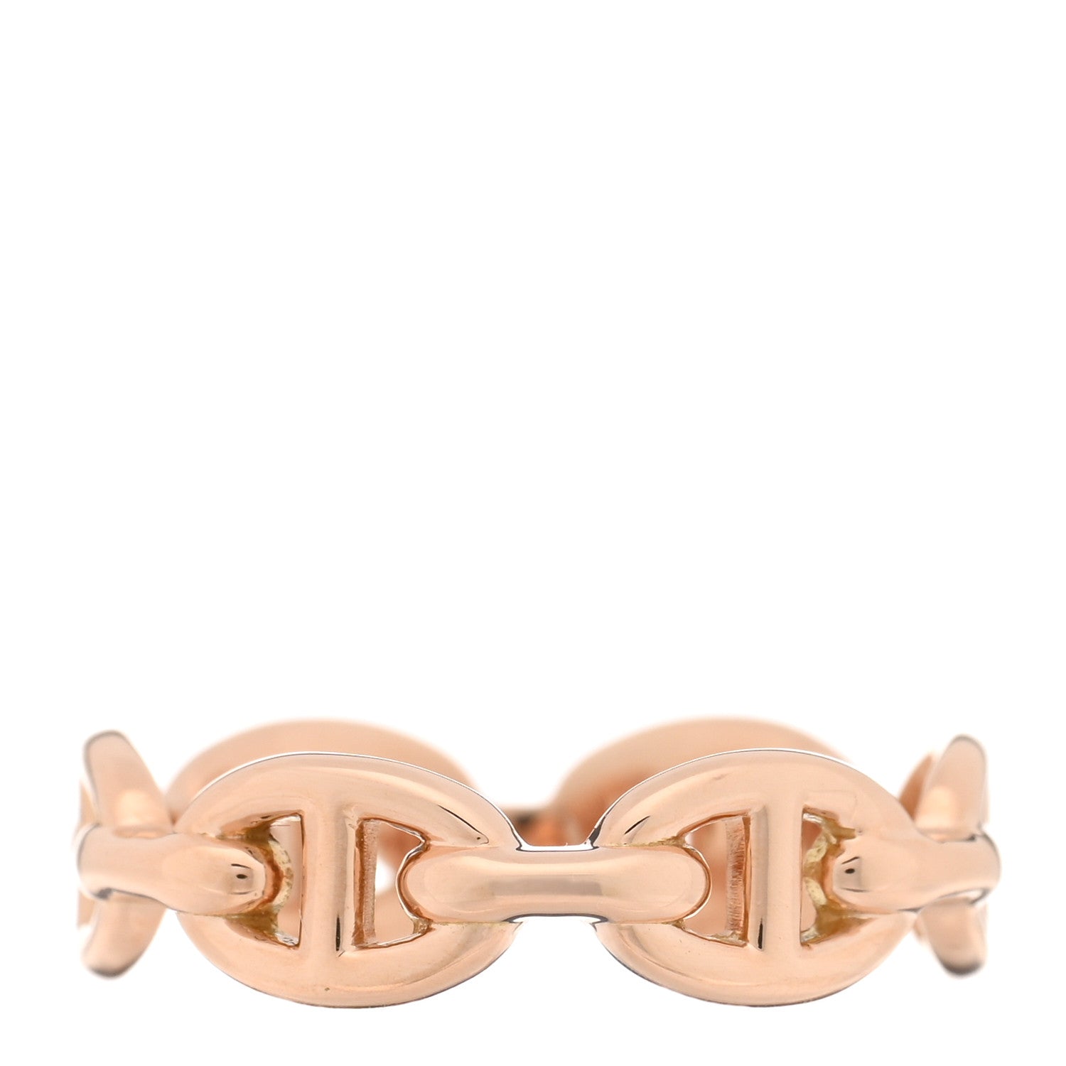 Hermes 18K Rose Gold PM Chaine d'Ancre Enchainee Ring 55 7.25 3 of 5