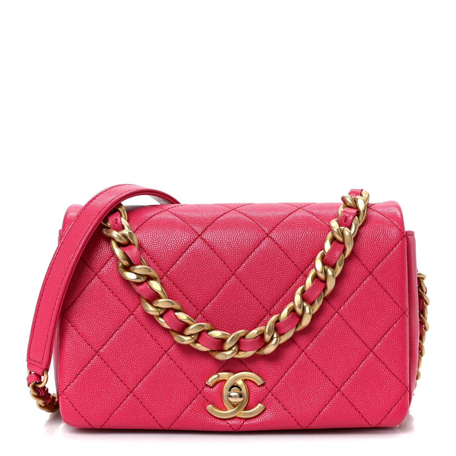 Chanel Caviar Quilted Small Fashion Therapy Flap Bag Dark Pink 1 of 10