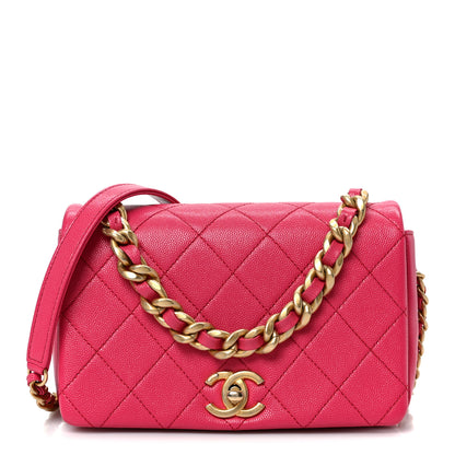 Chanel Caviar Quilted Small Fashion Therapy Flap Bag Dark Pink 1 of 10