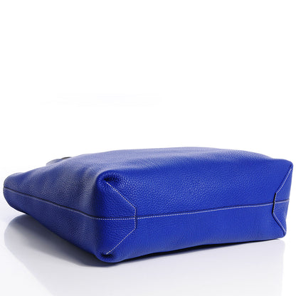 Hermes Taurillon Clemence Double Sens 45 Reversible Tote Graphite Bleu Electrique 6 of 12