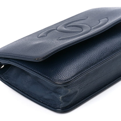Chanel Caviar Timeless CC Wallet on Chain WOC Navy Blue 11 of 12