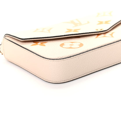 Louis Vuitton Empreinte Monogram Giant By The Pool Felicie Pochette Chain Wallet Cream Saffron 8 of 10