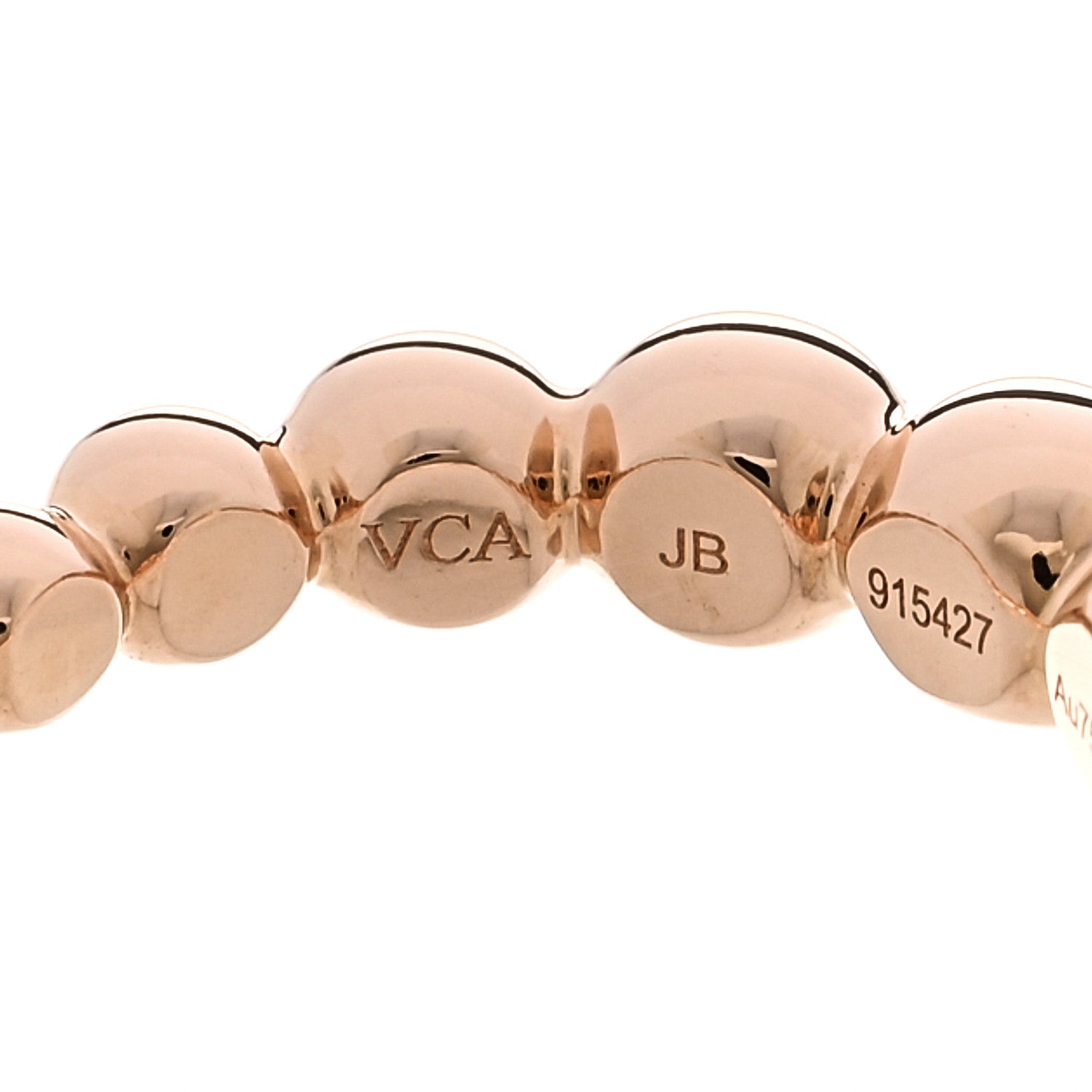 Van Cleef & Arpels 18K Rose Gold Perlee Pearls of Gold Variation Ring 54 6.75 4 of 5