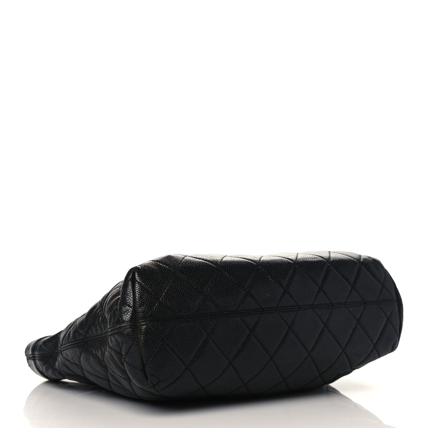 Caviar Quilted CC Shopping Tote Black