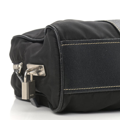 Prada Tessuto Nylon Calfskin Shoulder Bag Black 8 of 13