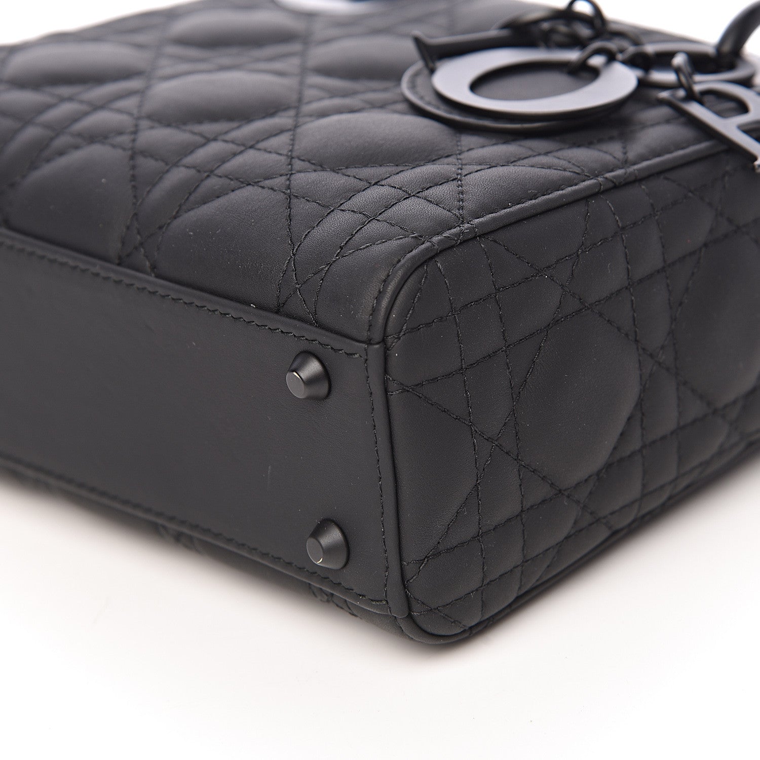 Christian Dior Ultra Matte Calfskin Cannage Mini Lady Dior Black 9 of 11