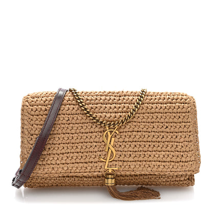 Saint Laurent Raffia Monogram Tassel Kate 99 Dark Nude 1 of 8