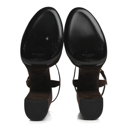 Saint Laurent Suede Cachemire Bianca 85 Platform Sandals 41 Coffee 6 of 13