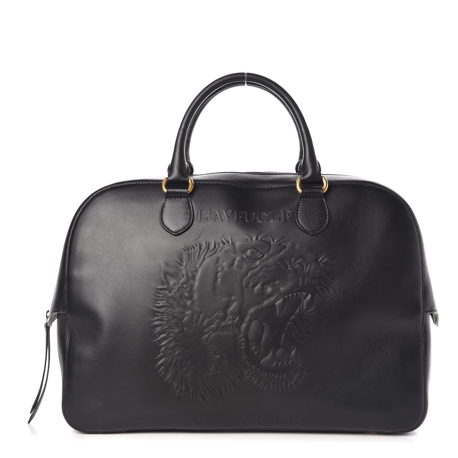 Gucci Calfskin Embossed L'Aveugle Par Amour Duffle Black 1 of 7