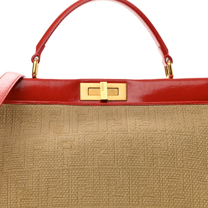 Fendi Corda Zucca Large Peekaboo Iconic Satchel Natural Pumpkin 5 of 7