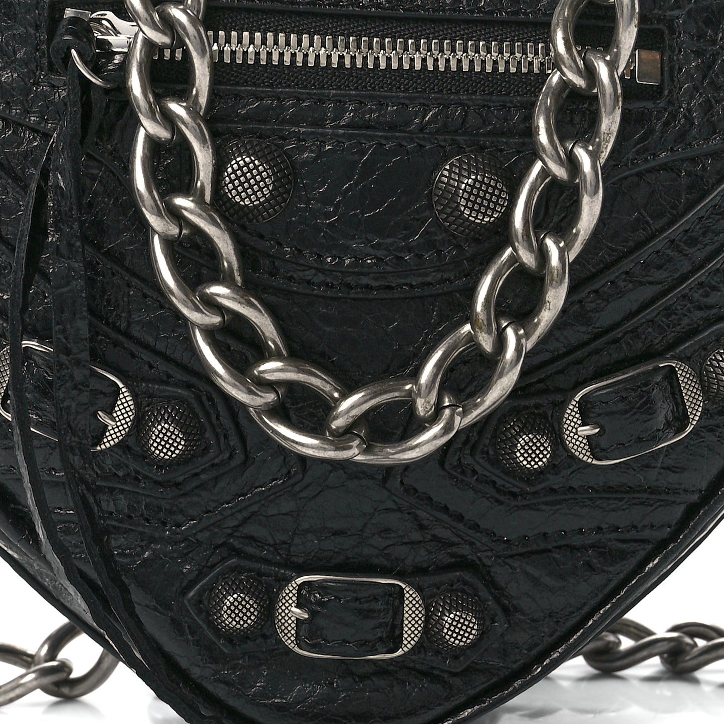 Agneau Arena Mini Le Cagole Heart Bag Black