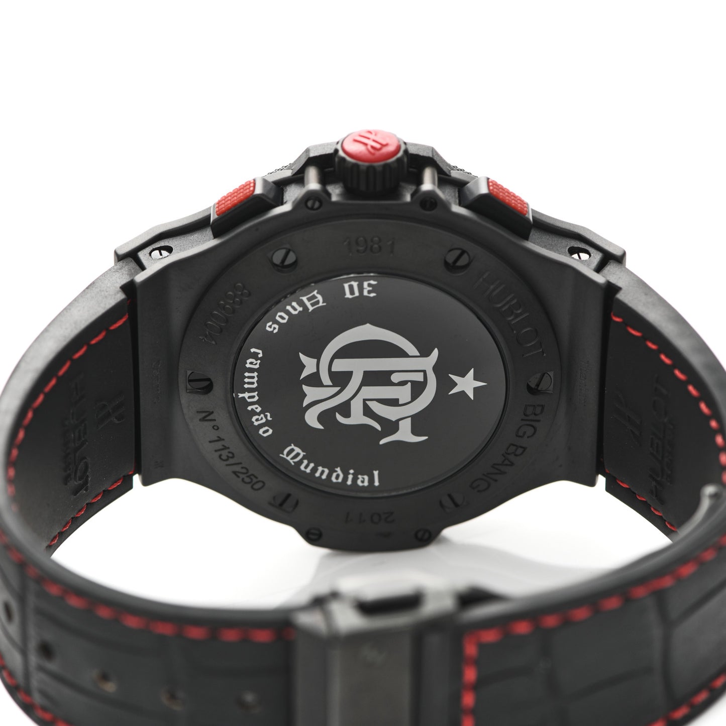 Ceramic Alligator 44mm Big Bang Limited Edition "Flamengo" Automatic Watch Black 318.CI.1123.GR.FLM11