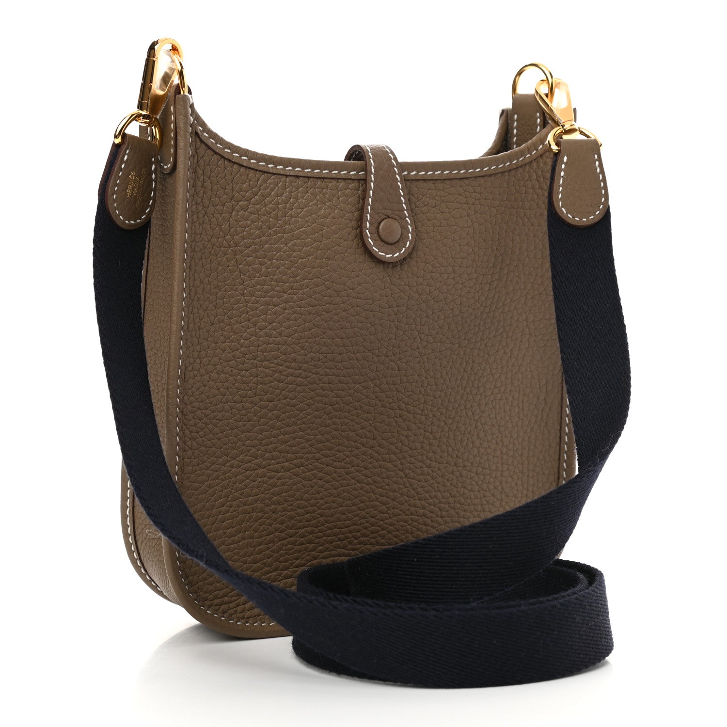 Hermes Taurillon Clemence Amazone Evelyne TPM Etoupe Bleu Indigo 3 of 11