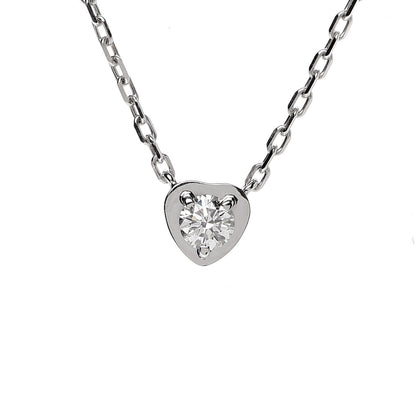 Cartier 18K White Gold Diamond D'Amour Heart Pendant Necklace 4 of 6