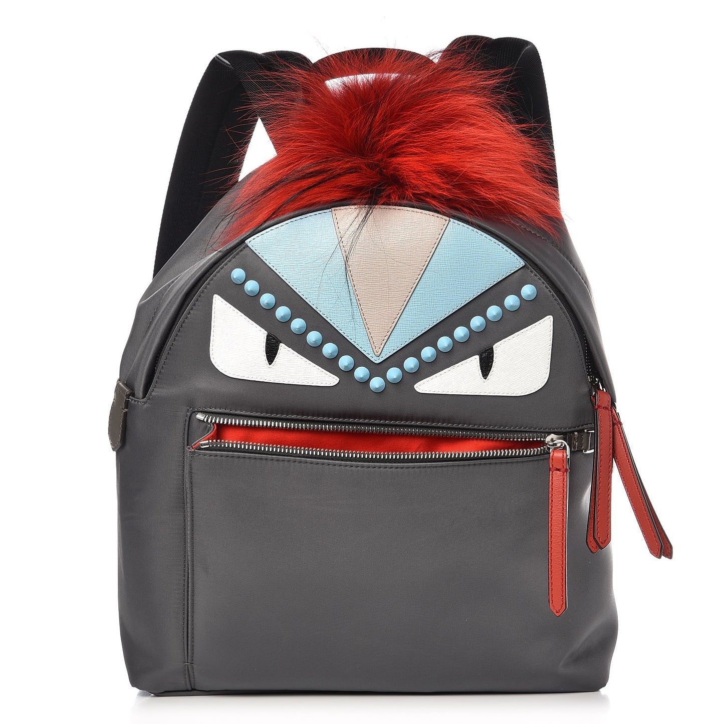 Nylon Vitello Elite Fox Goat Monster Eyes Studded Backpack Acciaio Pimento Multicolor