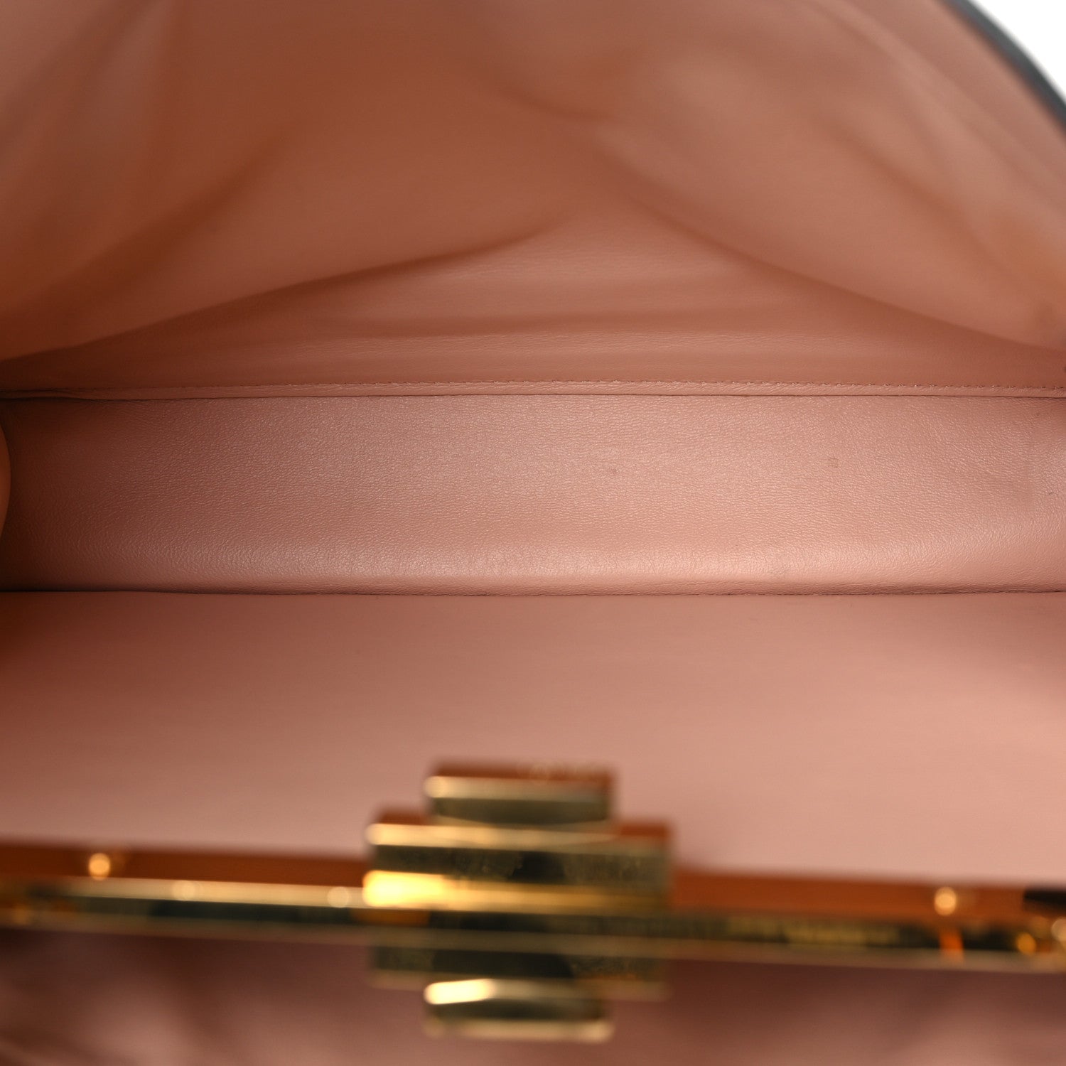 Fendi Vitello Seta Shiny Nappa Medium Peekaboo I SEE U Satchel Black Light Rose 6 of 9