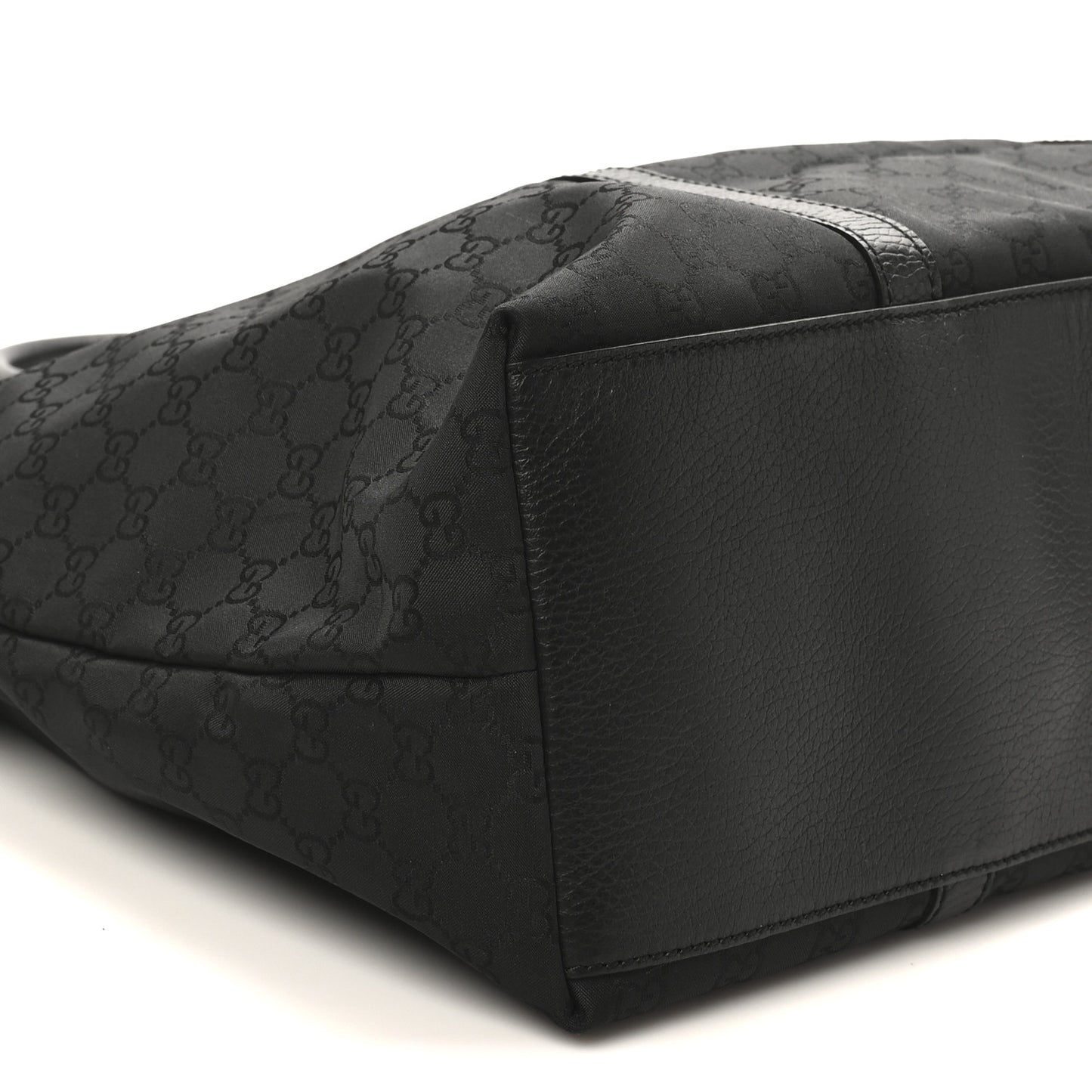 Nylon Monogram Medium GG Charm Dome Satchel Black