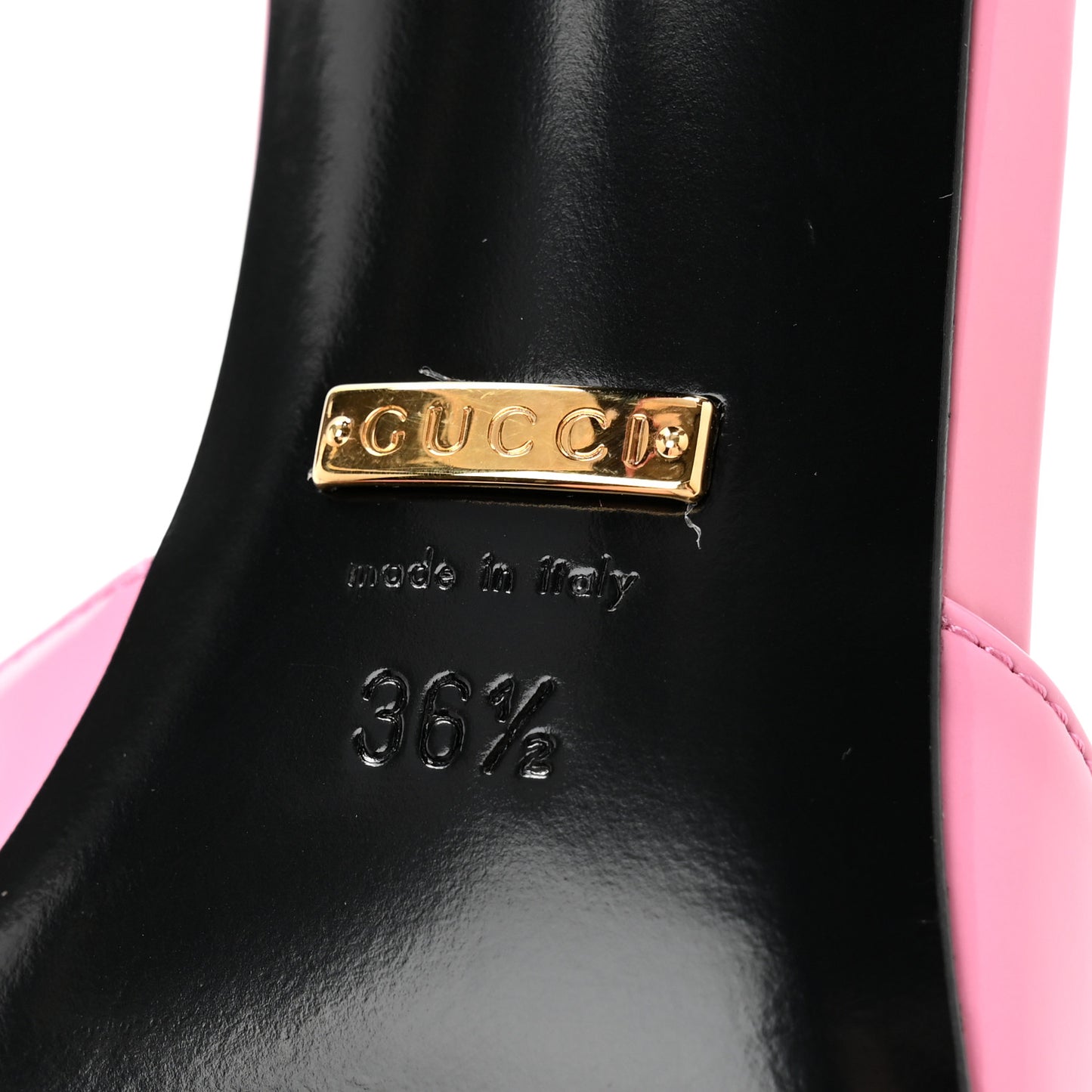 Polished Calfskin Scarlet Mid Heel Slide Sandals 36.5 Pink Plexi