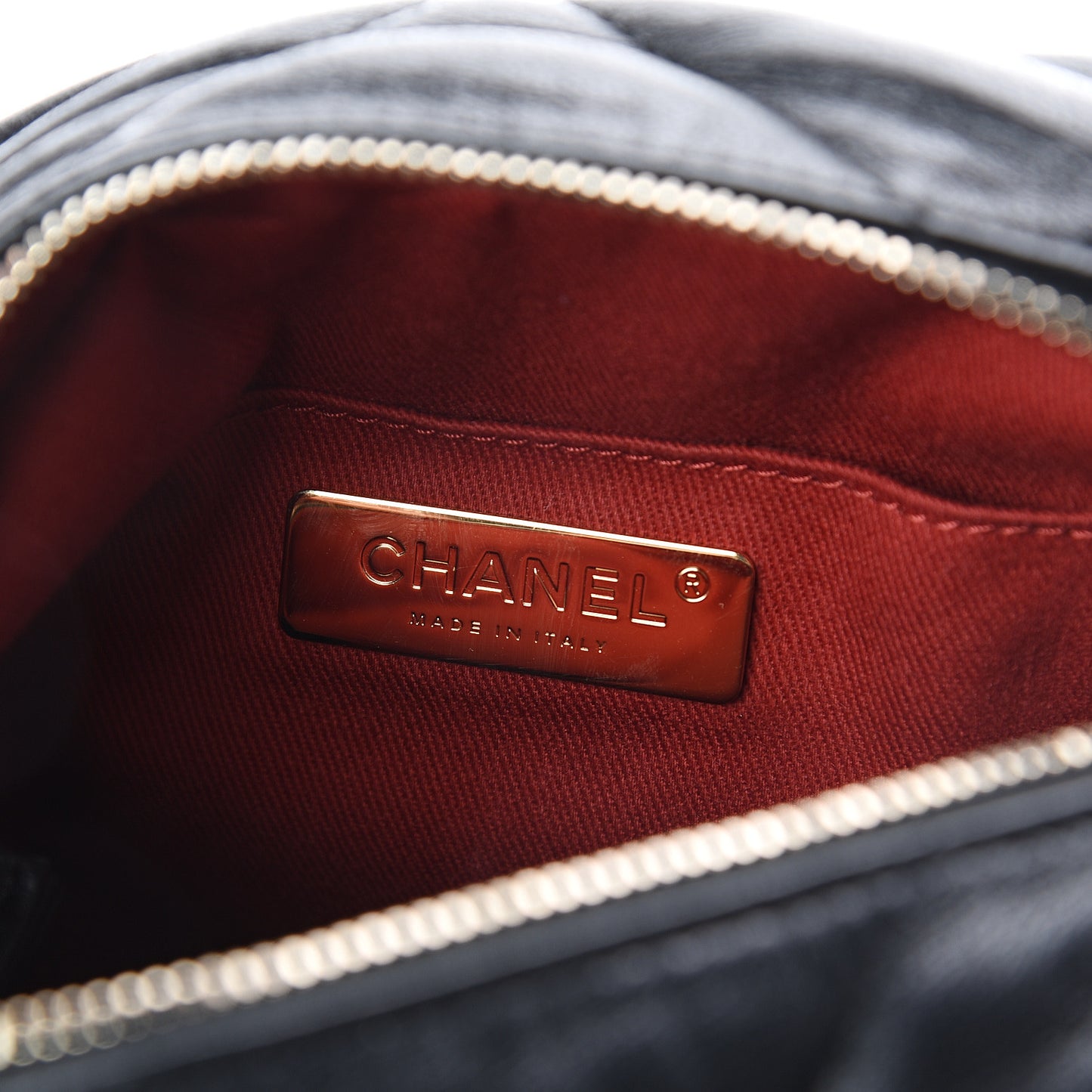 Lambskin Quilted Small Bowling Bag Black