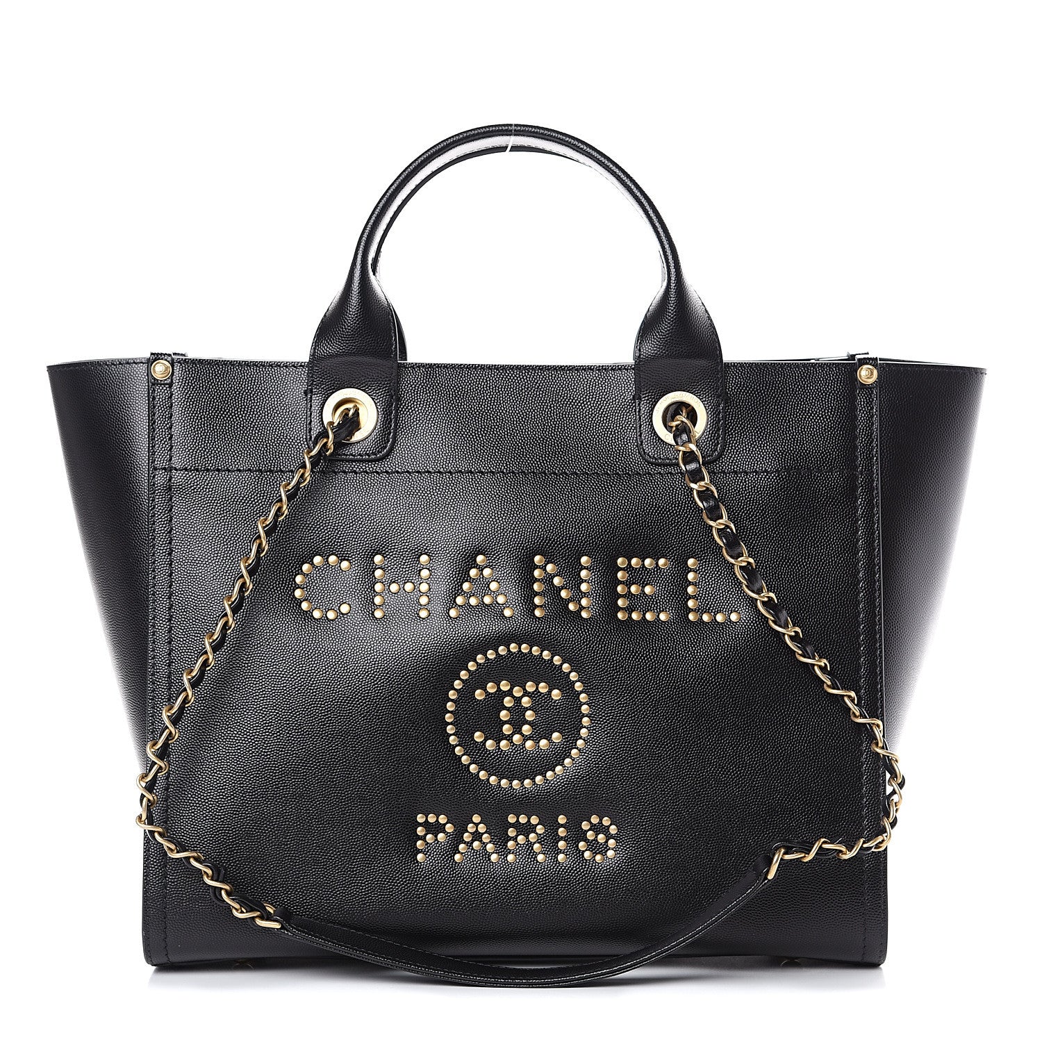 Chanel Caviar Small Studded Deauville Tote Black 1 of 9