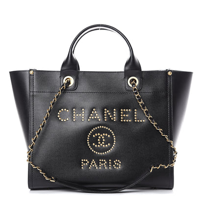 Chanel Caviar Small Studded Deauville Tote Black 1 of 9