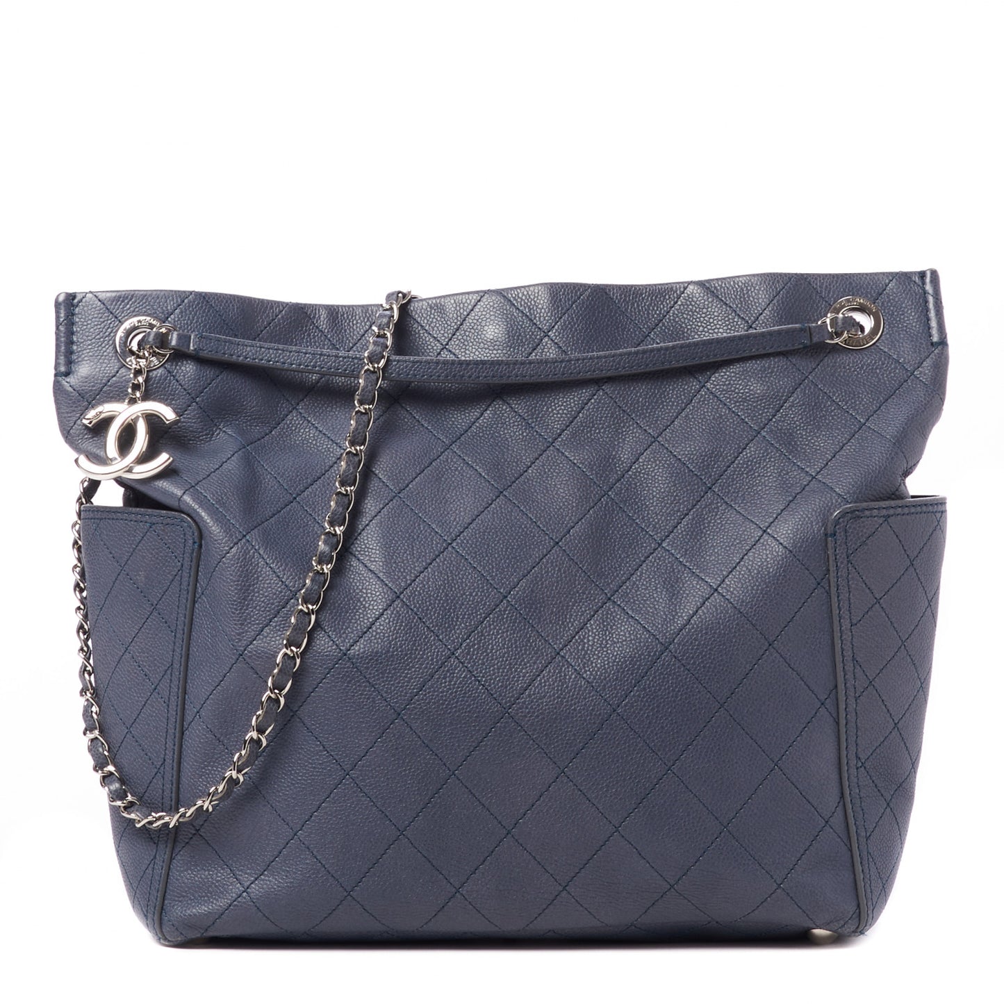 Caviar Stitched Medium CC Pocket Hobo Blue