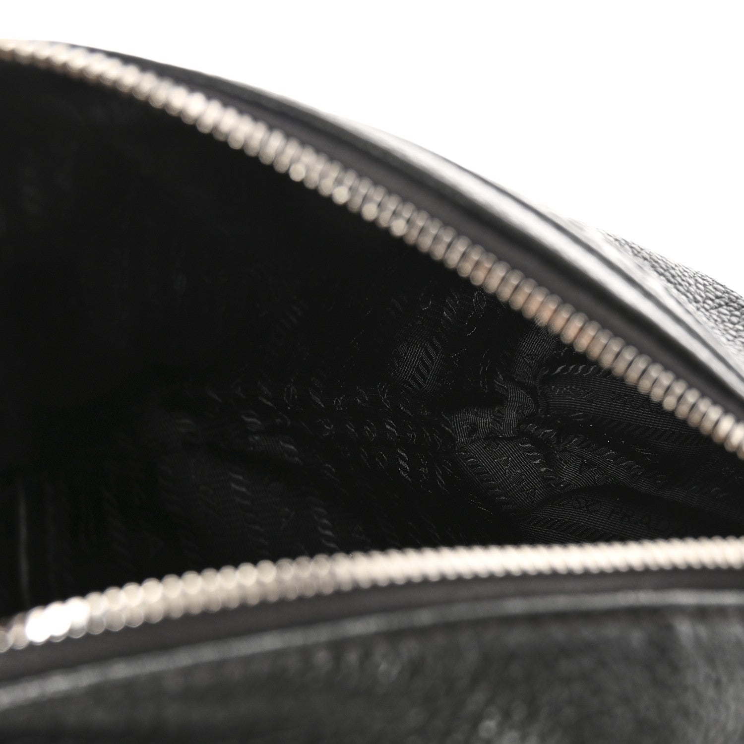 Prada Vitello Daino Logo Embossed Cross Sling Backpack Black 5 of 9