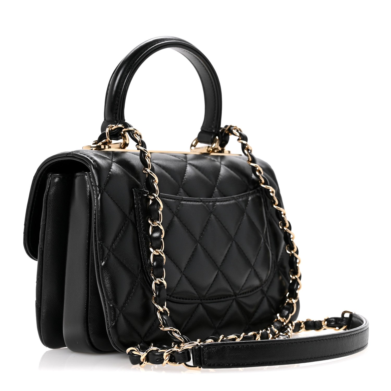 Chanel Lambskin Quilted Mini Trendy CC Dual Handle Flap Bag Black 3 of 12
