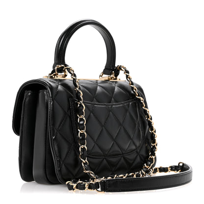Chanel Lambskin Quilted Mini Trendy CC Dual Handle Flap Bag Black 3 of 12