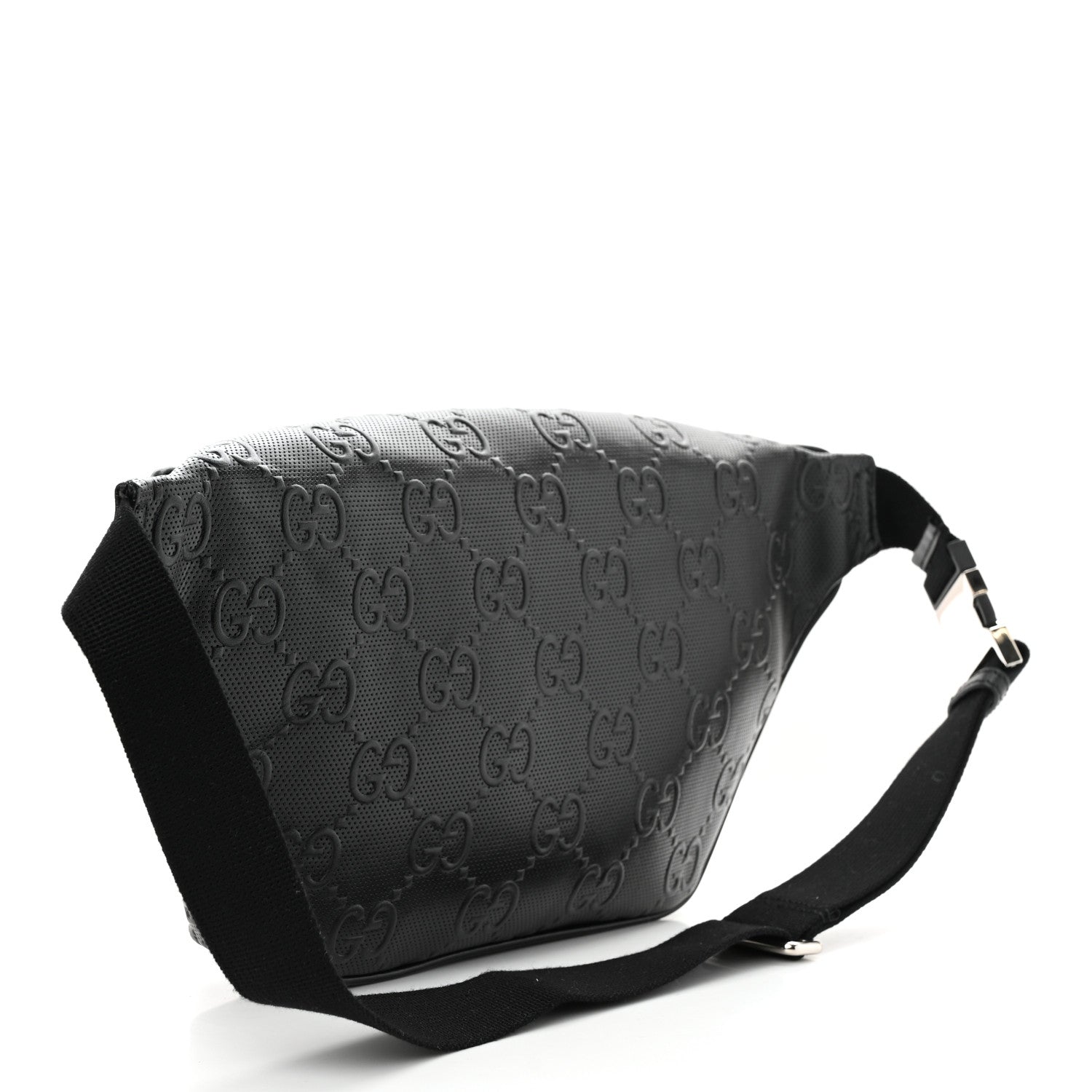 Gucci Calfskin GG Tennis Embossed Pocket Belt Bag Black 3 of 10