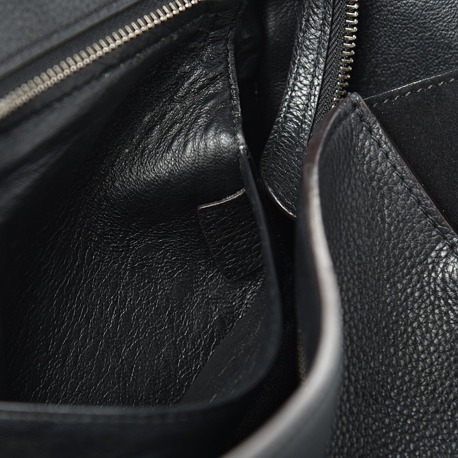 Celine Drummed Calfskin Suede Medium Trapeze Black 7 of 18
