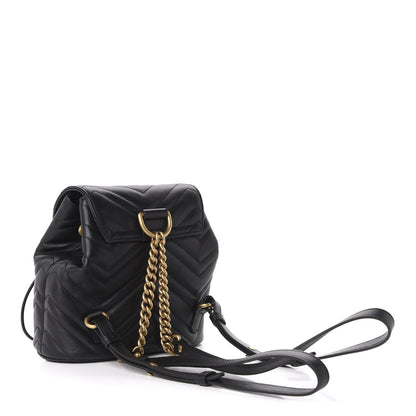Gucci Calfskin Matelasse GG Marmont Flap Backpack Black 2 of 11