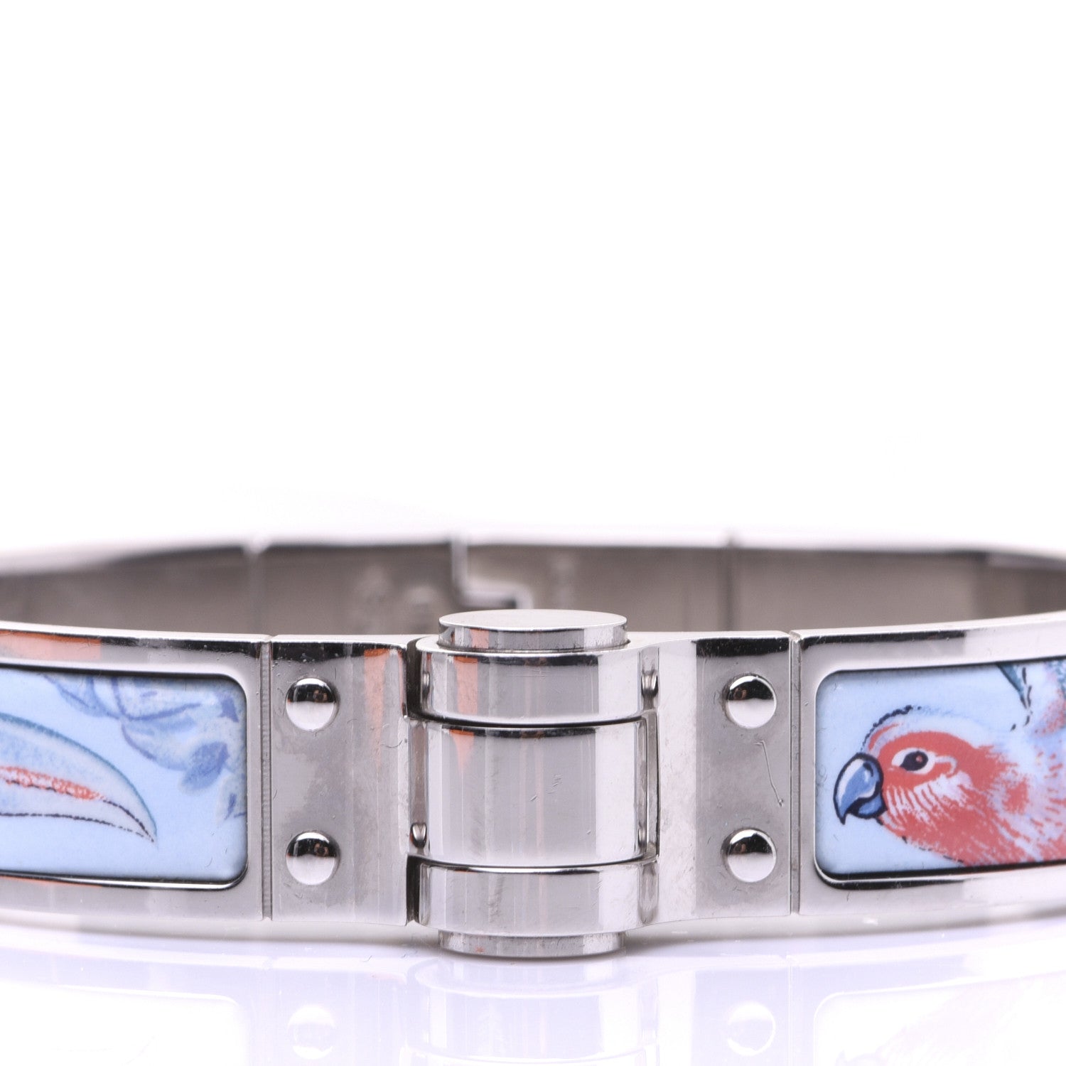 Hermes Enamel Printed Narrow Equateur Hinged Bracelet S 3 of 12