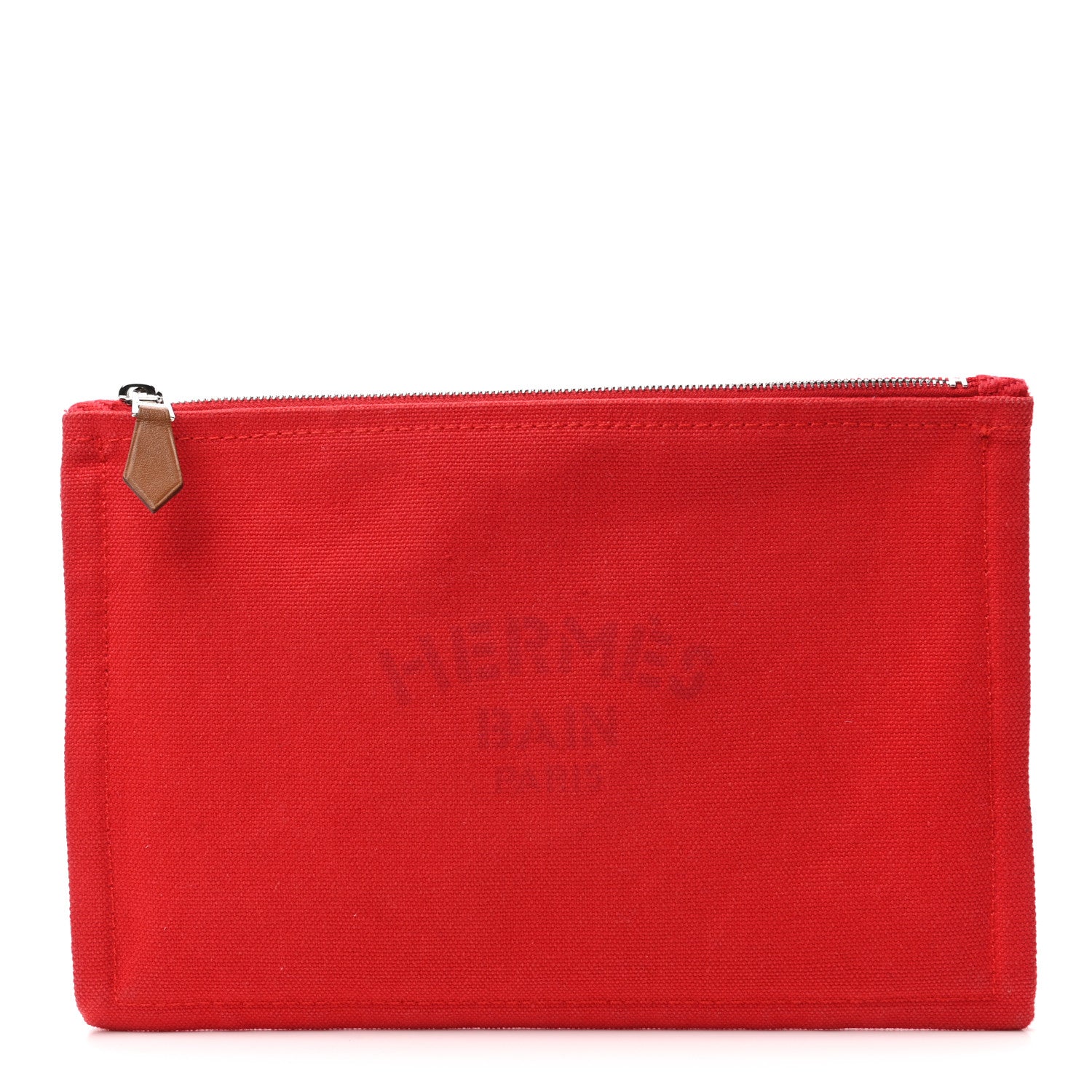 Hermes Toile Flat Yachting Pouch Rouge 1 of 6