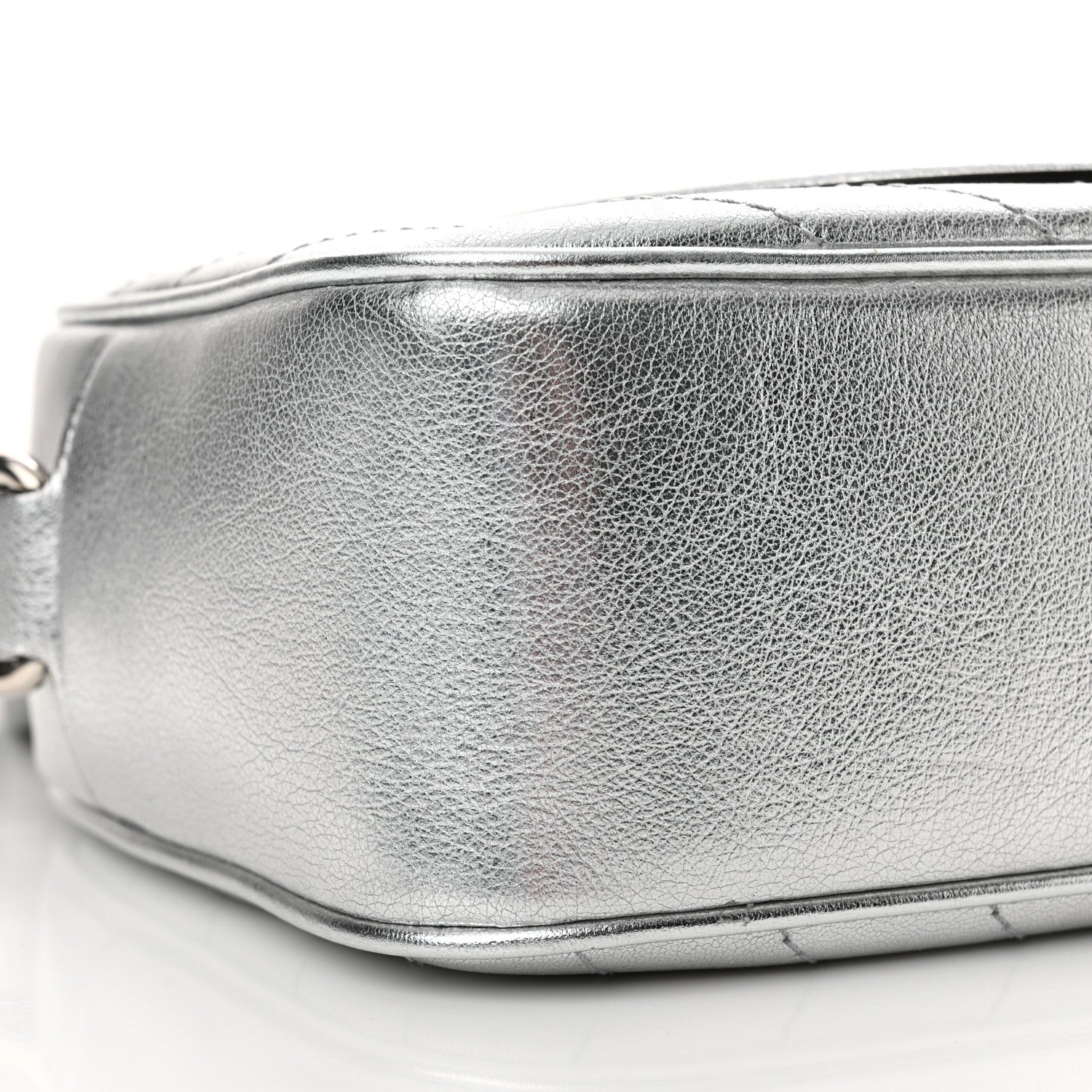 Gucci Metallic Sakai Be Green Calfskin Diagonal Stitched Small Blondie Shoulder Bag Silver 9 of 10