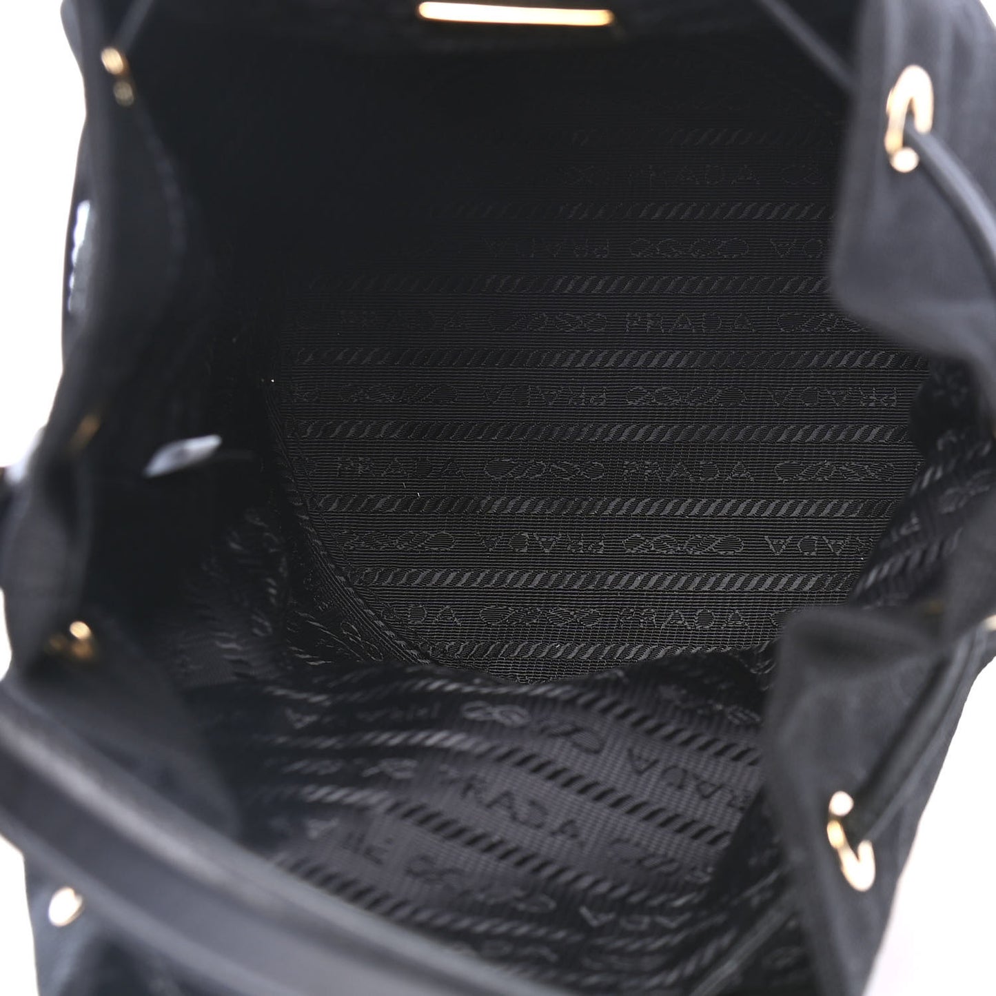 Wicker Canvas Bucket Bag Black