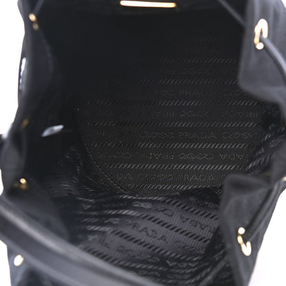 Prada Wicker Canvas Bucket Bag Black 4 of 4