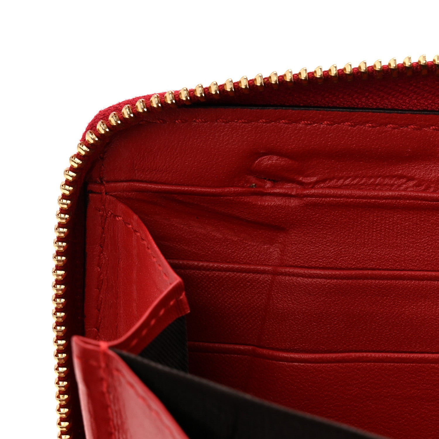 Gucci Calfskin Sylvie Zip Around Wallet Hibiscus Red 8 of 9