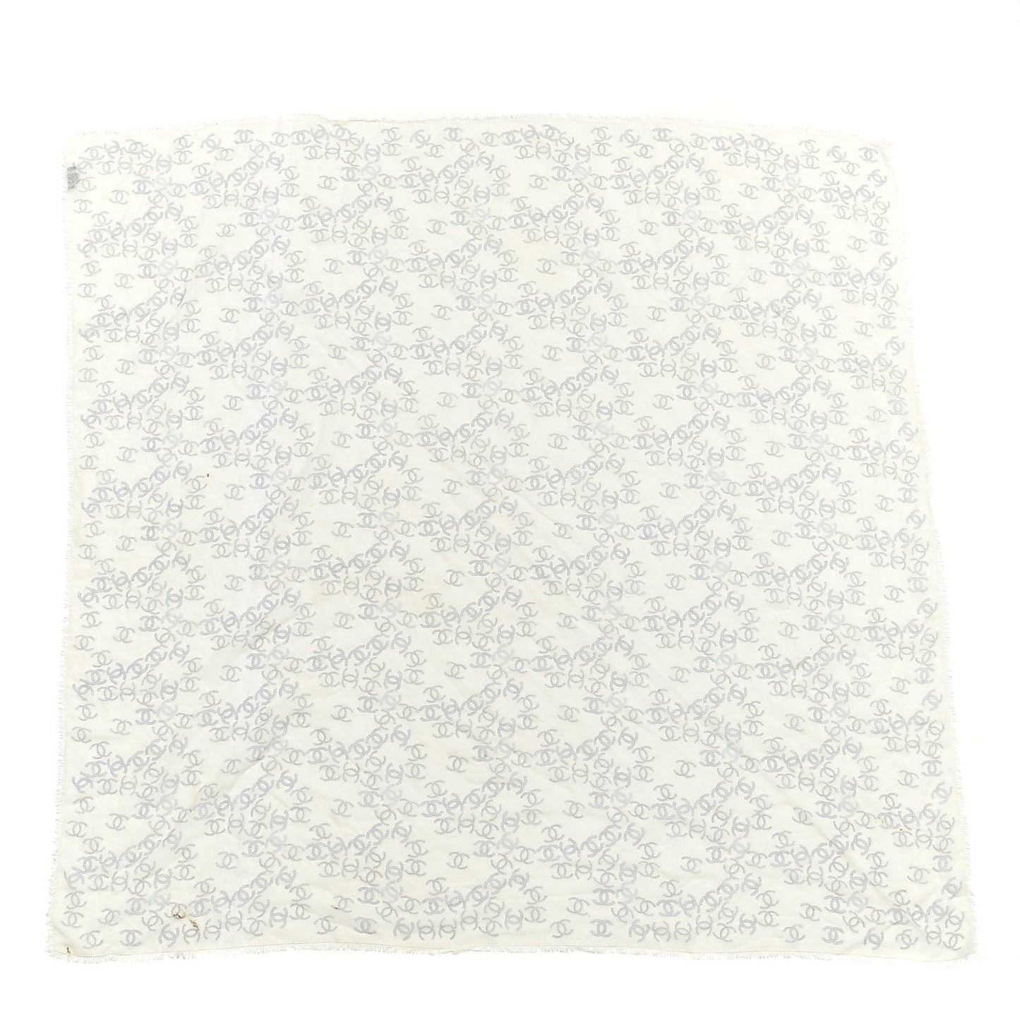Cashmere Silk CC Scarf White Gray