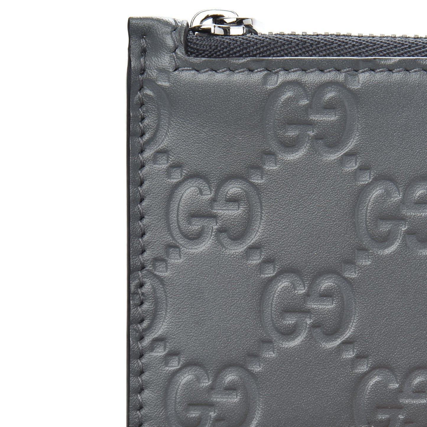 Guccissima Signature Coin Case Card Holder Graphite