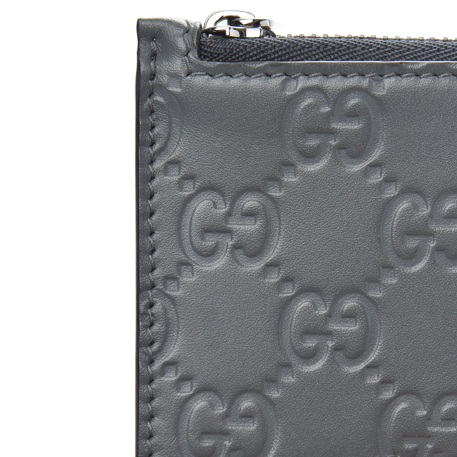 Gucci Guccissima Signature Coin Case Card Holder Graphite 6 of 6