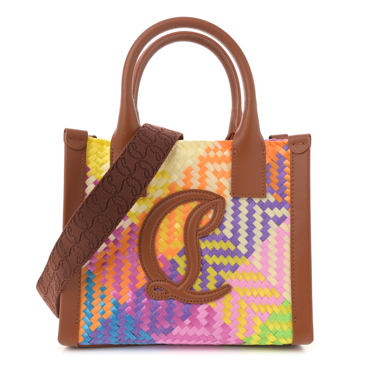 Woven Calfskin Mini By My Side Tote Multicolor Cuoio