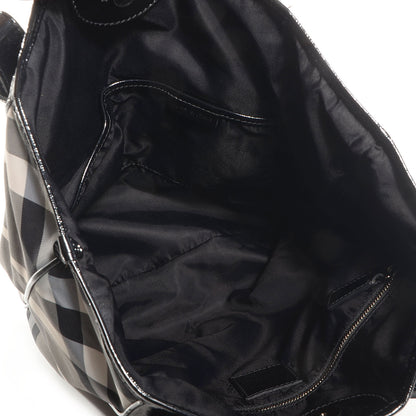 Burberry Nylon Beat Check Medium Victoria Tote Black 6 of 8