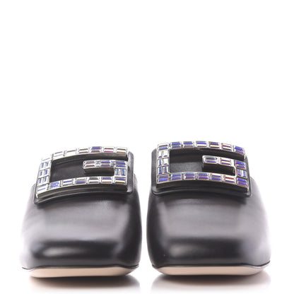 Gucci Malaga Kid Crystal Square G Madelyn Mules 38.5 Black 2 of 12