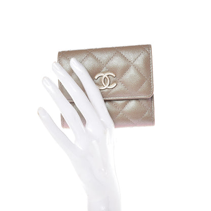 Chanel Iridescent Caviar Quilted Small Flap Wallet Beige 2 of 9